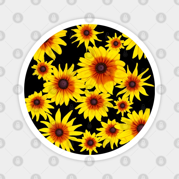 Blooming Yellow Flowers Magnet by DrawingEggen